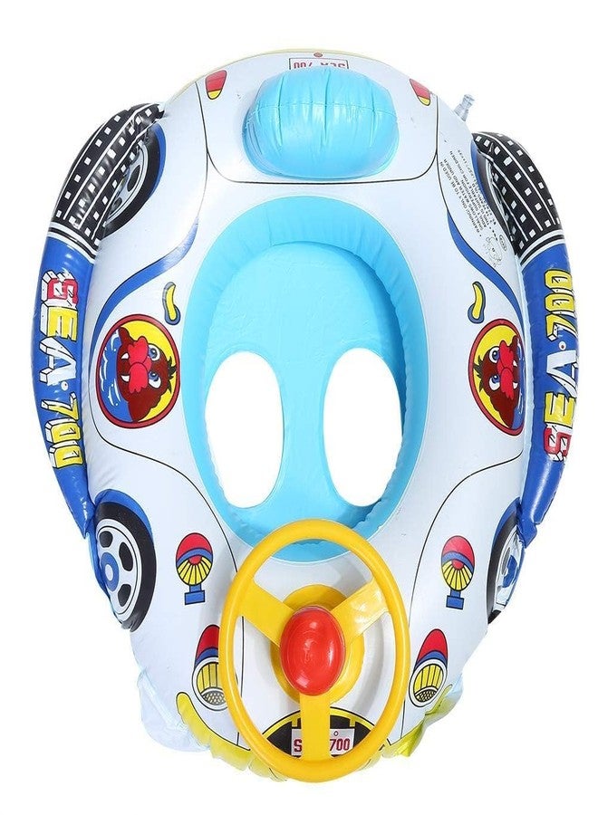 Kiesh Baby Swimming Pool Float, Cute Car Design Kids Toddler Inflatable Summer Beach Floatie Boat Swim Tube Ring || Kids Swimming Ring Float Inflatable Pool Car - Image 1